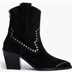 Zadig & Voltaire Cara High Suede studded ankle boots New (Size 7)